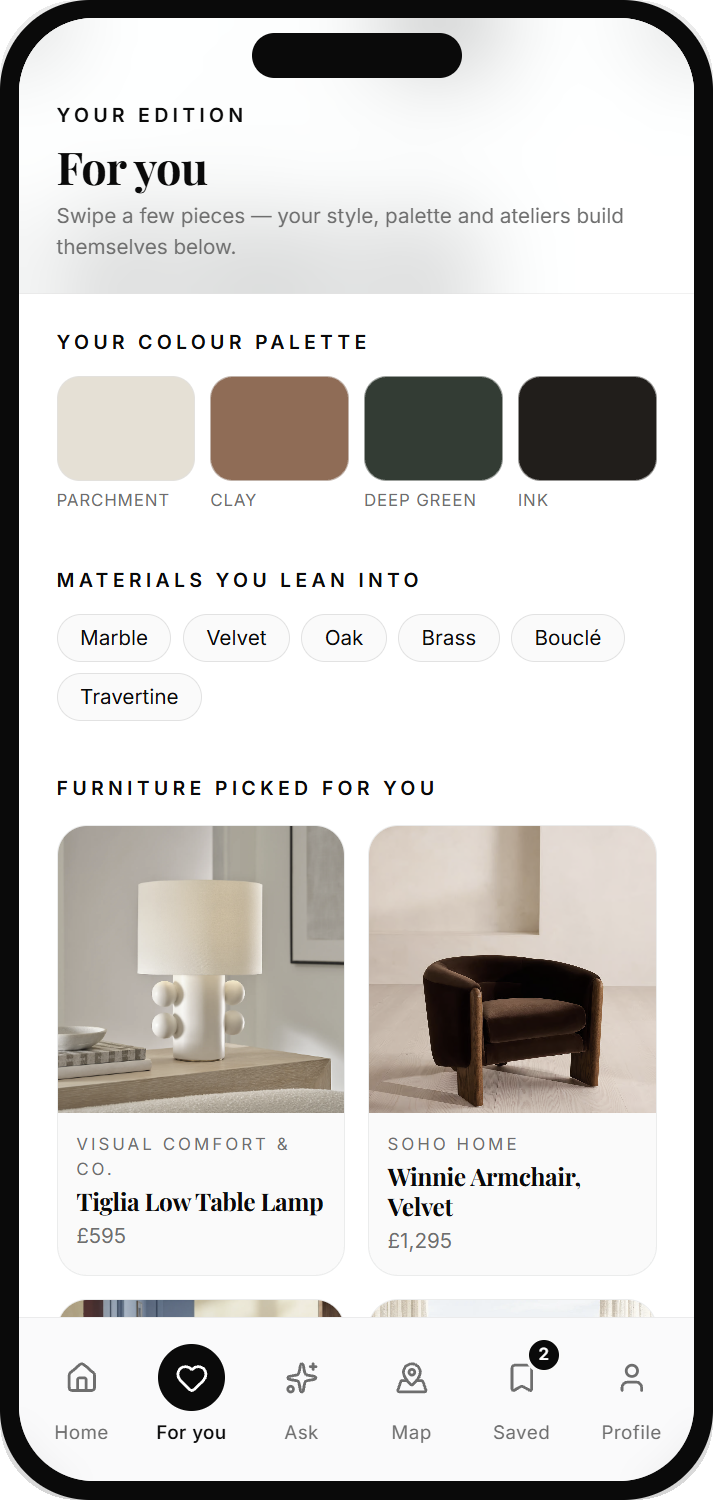 For you — style profile screen